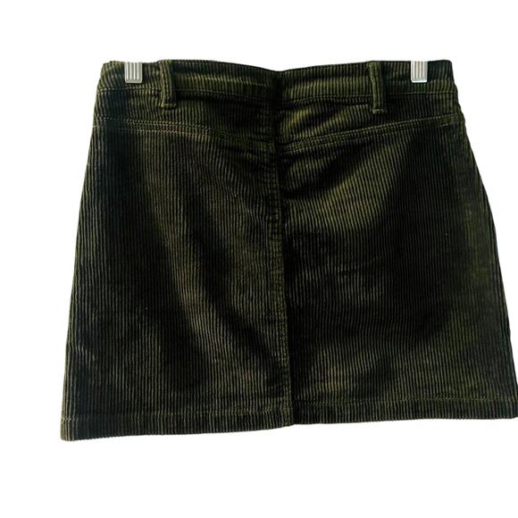Vintage Blue Spice Military Green Corduroy Mini Skirt Size 5 90s Y2K - Picture 2 of 6